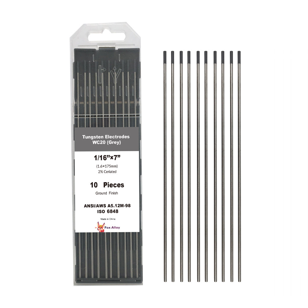 Fox Alloy 10pcs 2.0% Ceriated Grey Tungsten Electrode WC20 TIG Welding Accessories