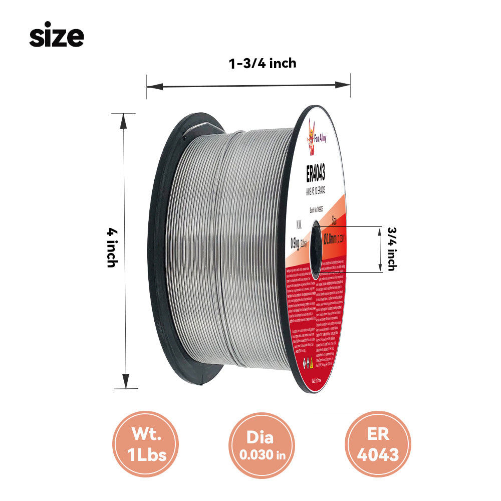 Fox Alloy ER4043 0.030"/0.035" Aluminum MIG Wire - 1 Lb Spool Welding Wire