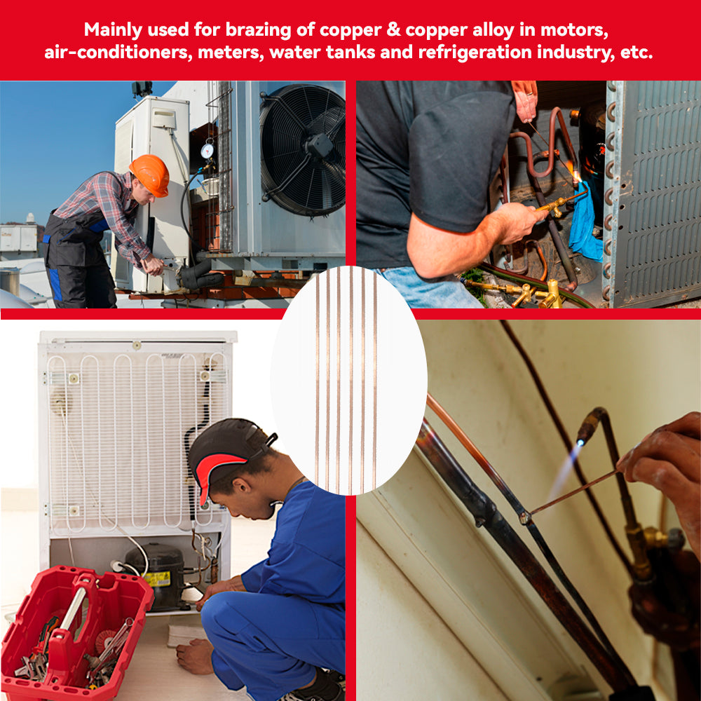 Fox Alloy 20pcs Copper Phosphorus Brazing Rods BCuP-2 0.050"x1/8"x14"