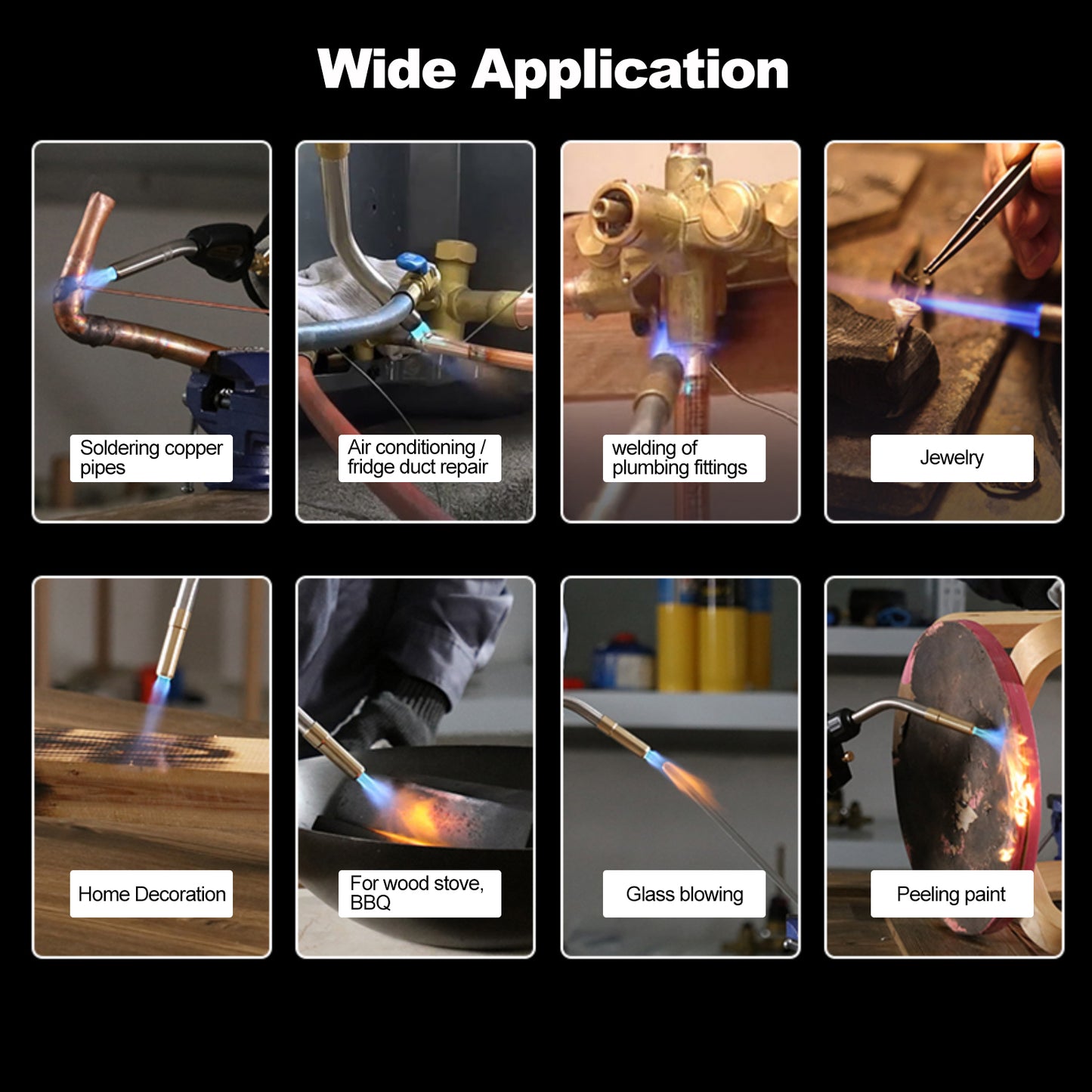 MAPP Propane Torch, Fox Alloy Welding Propane Torch with Self Ignition Trigger and 1.5m Hose Fit, Mapp Gas Torch with Adjustable Flame Control Knob Easily Size Flame for Heating Soldering Brazing