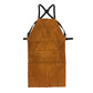 Fox Alloy 43.7" Long Real Leather Adjustable Heavy Duty Work Apron with 6 Tool Pockets Heat Flame Resistant Welding Apron