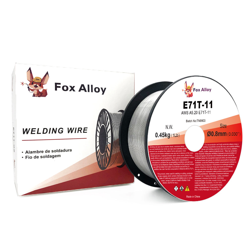 Fox Alloy E71T-11 0.030"/0.035" Flux Core Gasless Mig Wire - 1 Lb Spool Welding Wire