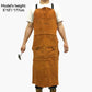 Fox Alloy 43.7" Long Real Leather Adjustable Heavy Duty Work Apron with 6 Tool Pockets Heat Flame Resistant Welding Apron