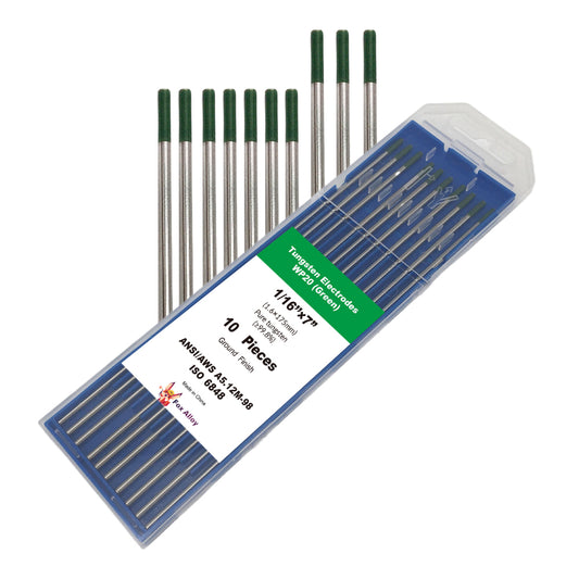 Fox Alloy 10pcs Pure Tungsten Electrode Green WP20 TIG Welding Accessories