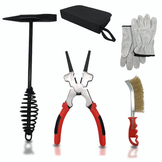 Fox Alloy Welding Tool Kits with Scratch Wire Brush Welding Chipping Hammer Slag Removal Brush Tool Welding Gloves