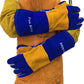 Fox Alloy Leather 16 Inch Long Heat Resistant Blue Stick Welding Gloves