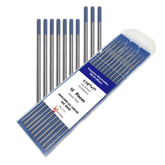 Fox Alloy 10pcs 2.0% Lanthanated Blue Tungsten Electrode WL20 TIG Welding Accessories