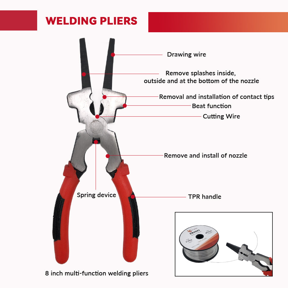 Fox Alloy Welding Tool Kits with Scratch Wire Brush Welding Chipping Hammer Slag Removal Brush Tool Welding Gloves